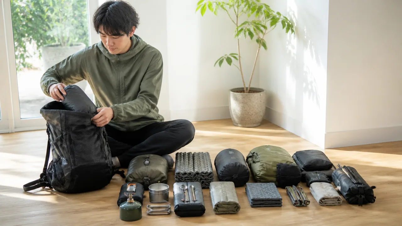 ソロキャンプの荷物を減らすコツ|身軽に楽しむ厳選術
